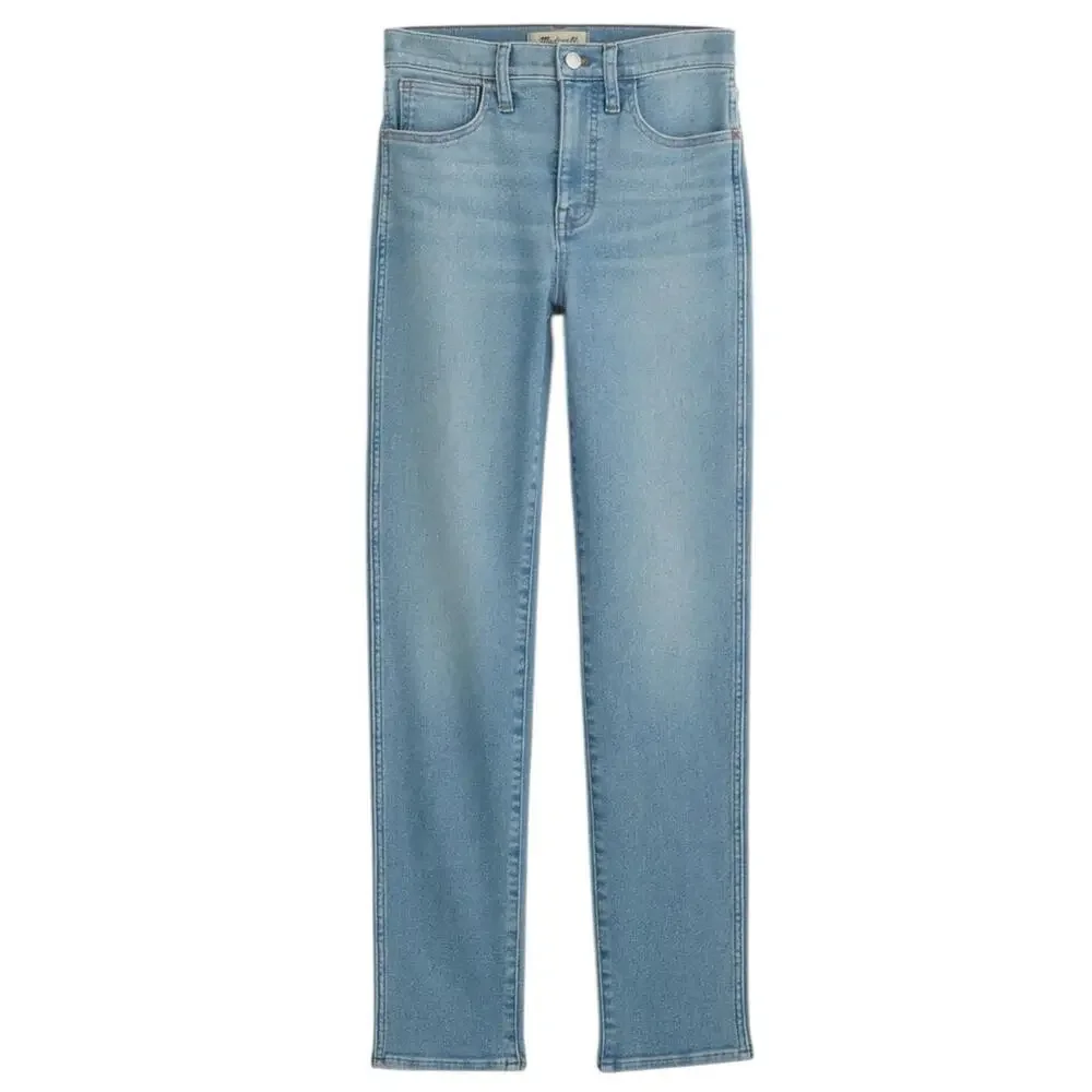madewell stovepipe‎ jeans carey blue wash nq191 women size 28
